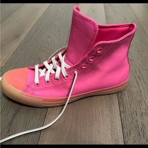 Pink High-Top Sneakers with White Details